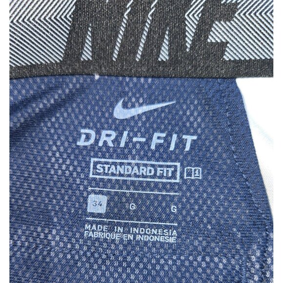 Nike Dri-Fit Mens Standard Fit Plaid Golf Shorts 34 Gray/Blue - Picture 3 of 7